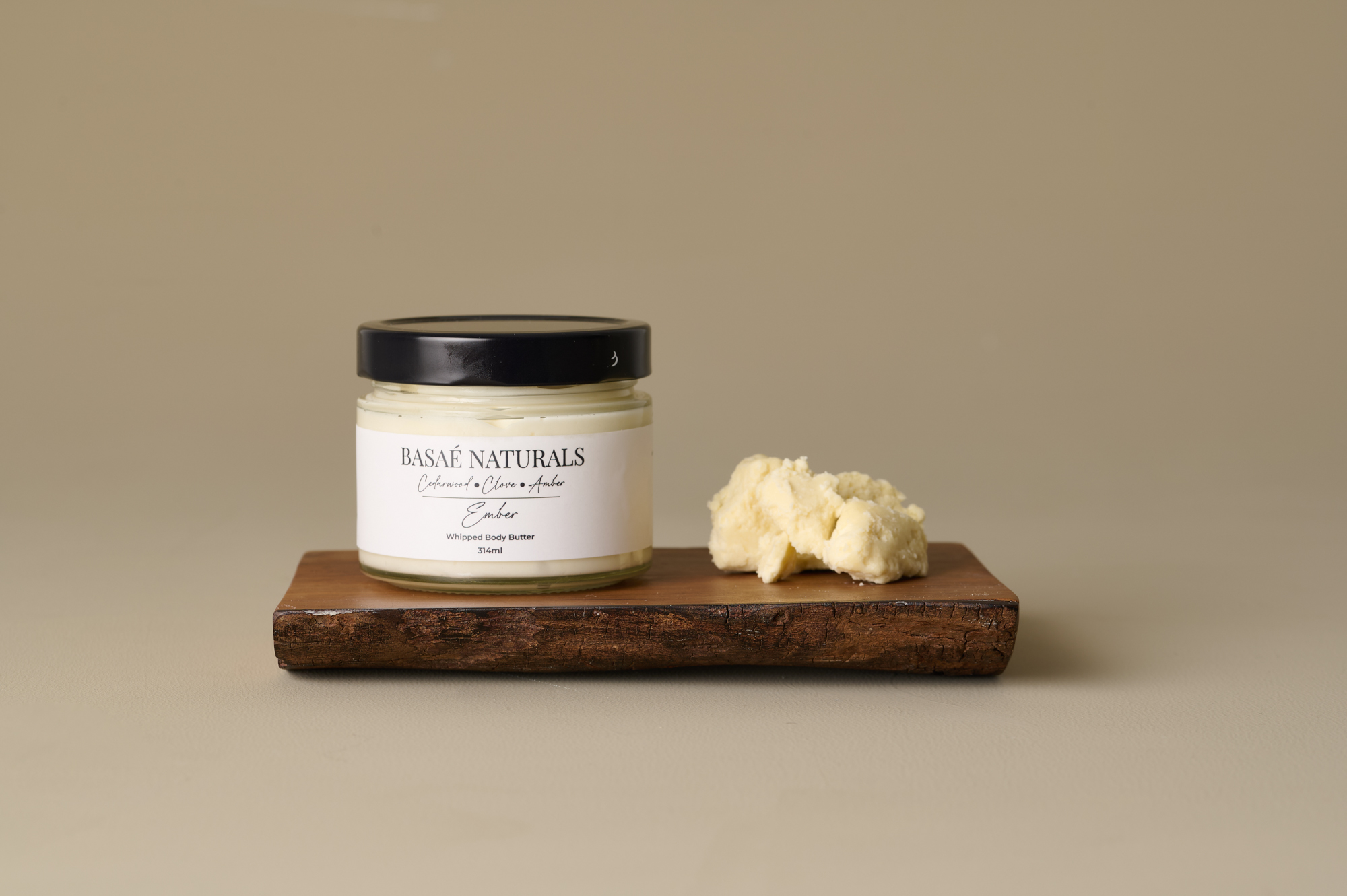 Warm, nourishing whipped body butter that softens skin and leaves a rich, earthy scent